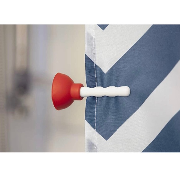 PELEG DESIGN Splunger - Anti-splash shower curtain clips, White and Red - Picture 2 of 7